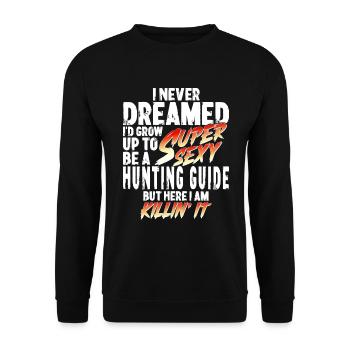 Super Sexy Hunting Guide Hunting Guide Gift - Unisex Sweatshirt - black - Front - Alina (178cm) & Michal (187cm)