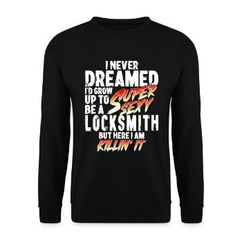 Super Sexy Schlosser Schlosserei Geschenk - Unisex Pullover - Schwarz - Vorne - Alina (178cm) & Michal (187cm)