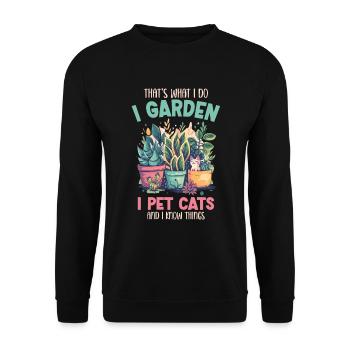 I Garden I Pet Cats Pflanzen Pflanzen Geschenk - Unisex Pullover - Schwarz - Vorne - Alina (178cm) & Michal (187cm)