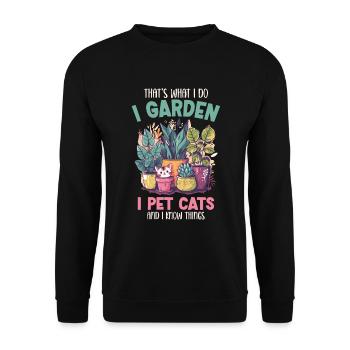 I Garden I Pet Cats Pflanzen Pflanzen Geschenk - Unisex Pullover - Schwarz - Vorne - Alina (178cm) & Michal (187cm)