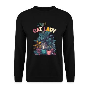 Cat And Plant Lady Garden Gardener Garden Lover - Unisex Sweatshirt - black - Front - Alina (178cm) & Michal (187cm)