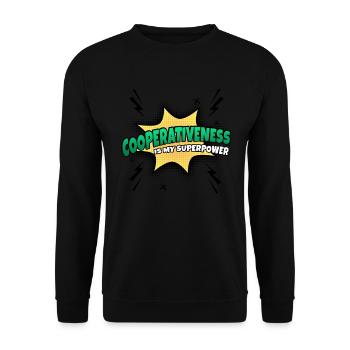 Willingness to cooperate is my superpower - Unisex Sweatshirt - black - Front - Alina (178cm) & Michal (187cm)