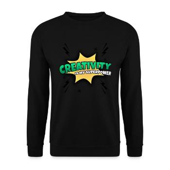 Creativity is my superpower trait - Unisex Sweatshirt - black - Front - Alina (178cm) & Michal (187cm)