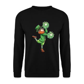Leprechaun Cheerleading Cheerleader St Patrick's Day - Unisex Sweatshirt - black - Front - Alina (178cm) & Michal (187cm)