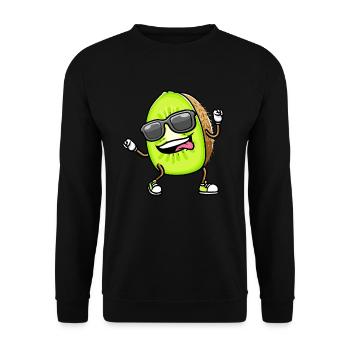 Dancing Kiwi with sunglasses - Unisex Sweatshirt - black - Front - Alina (178cm) & Michal (187cm)