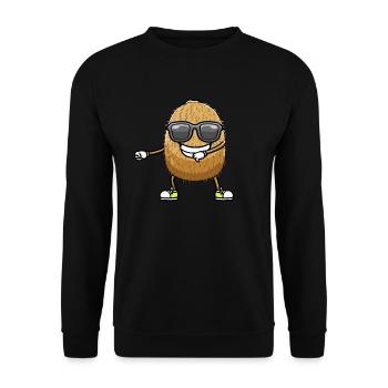Dancing Kiwi with sunglasses - Unisex Sweatshirt - black - Front - Alina (178cm) & Michal (187cm)