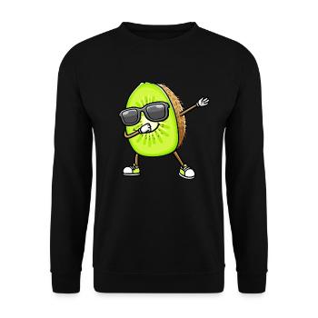 Dancing Kiwi with sunglasses - Unisex Sweatshirt - black - Front - Alina (178cm) & Michal (187cm)