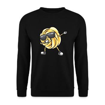 Dancing Danish Butter Biscuit with Sunglasses - Unisex Sweatshirt - black - Front - Alina (178cm) & Michal (187cm)