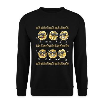 Dancing Danish Butter Biscuit with Sunglasses - Unisex Sweatshirt - black - Front - Alina (178cm) & Michal (187cm)