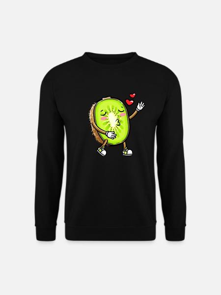Kiwi fruit Kawaii émoticône - Sweat-shirt Unisexe - noir