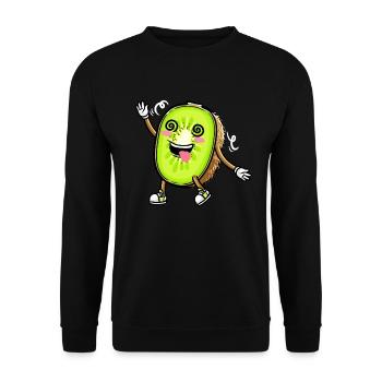 Kiwi fruit Kawaii émoticône - Sweat-shirt Unisexe - noir - Devant - Alina (178cm) & Michal (187cm)