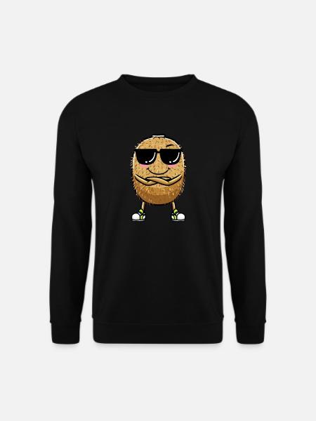 Kiwi fruit Kawaii émoticône - Sweat-shirt Unisexe - noir