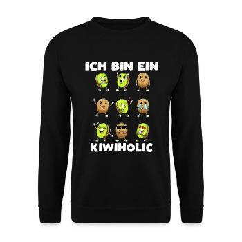 Kiwi Fruit Kiwiholic - Sweat-shirt Unisexe - noir - Devant - Alina (178cm) & Michal (187cm)