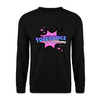 Prudence is my superpower trait - Unisex Sweatshirt - black - Front - Alina (178cm) & Michal (187cm)