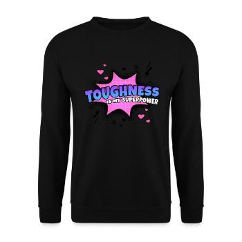 Toleranz Ist Meine Superkraft Eigenschaft - Unisex Pullover - Schwarz - Vorne - Alina (178cm) & Michal (187cm)