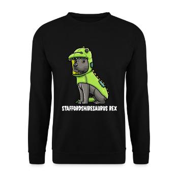 staffordshirStaffordshire Bull Terrier Dog - Unisex Sweatshirt - black - Front - Alina (178cm) & Michal (187cm)