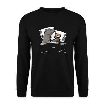 staffStaffordshire Bull Terrier chien avec cravate câline - Sweat-shirt Unisexe - noir - Devant - Alina (178cm) & Michal (187cm)