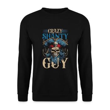 Shanty Choir Sea Shanties Crazy Shanty Guy - Unisex Sweatshirt - black - Front - Alina (178cm) & Michal (187cm)