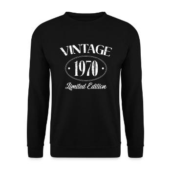 Années 1970 édition limitée anniversaire des années 1970 - Sweat-shirt Unisexe - noir - Devant - Alina (178cm) & Michal (187cm)
