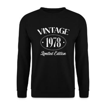 Vintage 1978 Limited Edition Geburtstag 1978 - Unisex Pullover - Schwarz - Vorne - Alina (178cm) & Michal (187cm)