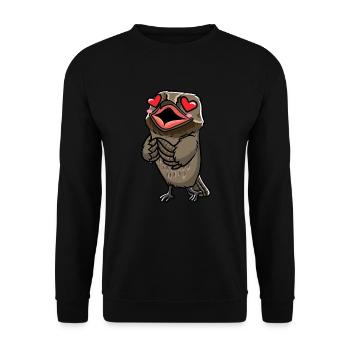 Daytime Sleeper Bird Kawaii Emoticon - Unisex Sweatshirt - black - Front - Alina (178cm) & Michal (187cm)
