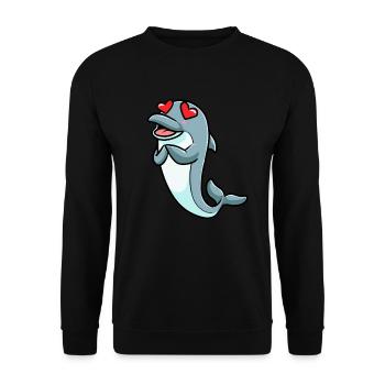 Émoticône de dauphin - Sweat-shirt Unisexe - noir - Devant - Alina (178cm) & Michal (187cm)