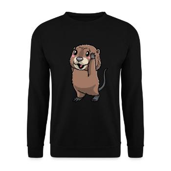 Niedliche Bisamratte - Unisex Pullover - Schwarz - Vorne - Alina (178cm) & Michal (187cm)