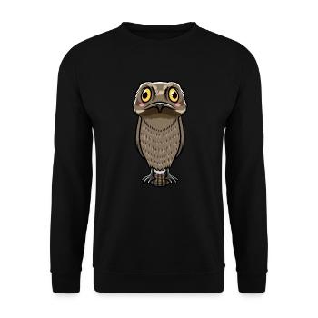 Daytime Sleeper Bird Kawaii Emoticon - Unisex Sweatshirt - black - Front - Alina (178cm) & Michal (187cm)