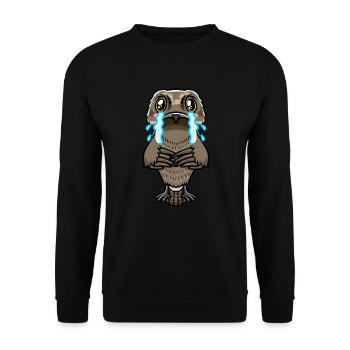 Daytime Sleeper Bird Kawaii Emoticon - Unisex Sweatshirt - black - Front - Alina (178cm) & Michal (187cm)
