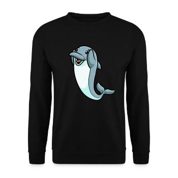 Émoticône de dauphin - Sweat-shirt Unisexe - noir - Devant - Alina (178cm) & Michal (187cm)