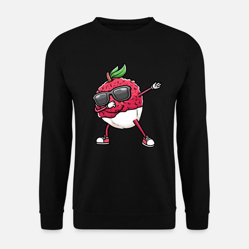 Tanzende Litschi Mit Sonnenbrille Litschis - Unisex Pullover - Schwarz