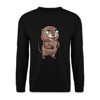 Niedliche Bisamratte - Unisex Pullover - Schwarz - Vorne - Alina (178cm) & Michal (187cm)