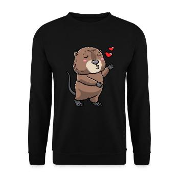 Niedliche Bisamratte - Unisex Pullover - Schwarz - Vorne - Alina (178cm) & Michal (187cm)