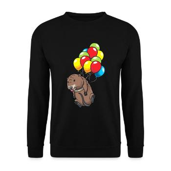 Bisamratte - Unisex Pullover - Schwarz - Vorne - Alina (178cm) & Michal (187cm)