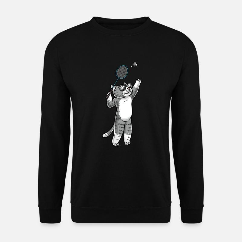 Lustige Badminton-katze - Unisex Pullover - Schwarz