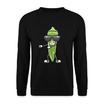 Dancing okra with sunglasses okra - Unisex Sweatshirt - black - Front - Alina (178cm) & Michal (187cm)