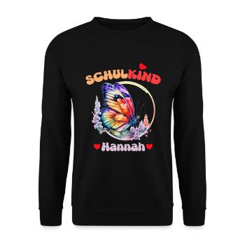 Schulkind Hannah - Unisex Pullover - Schwarz - Vorne - Alina (178cm) & Michal (187cm)