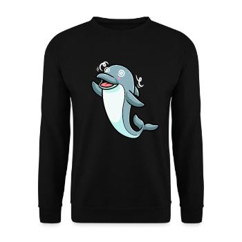 Émoticône de dauphin - Sweat-shirt Unisexe - noir - Devant - Alina (178cm) & Michal (187cm)