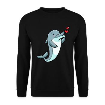 Émoticône de dauphin - Sweat-shirt Unisexe - noir - Devant - Alina (178cm) & Michal (187cm)