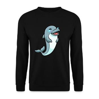 Émoticône de dauphin - Sweat-shirt Unisexe - noir - Devant - Alina (178cm) & Michal (187cm)