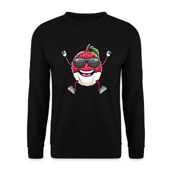 Dancing lychee with sunglasses lychees - Unisex Sweatshirt - black - Front - Alina (178cm) & Michal (187cm)