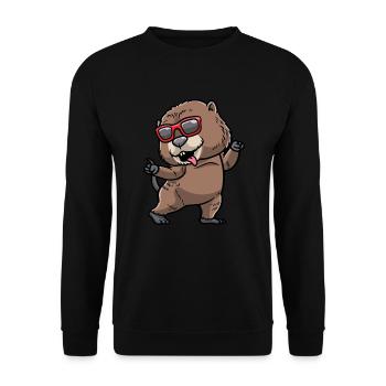 Tanzender Bisamratten Nagetier - Unisex Pullover - Schwarz - Vorne - Alina (178cm) & Michal (187cm)