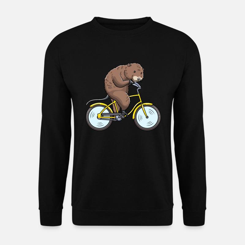 Muskrat on bicycle - Unisex Sweatshirt - black