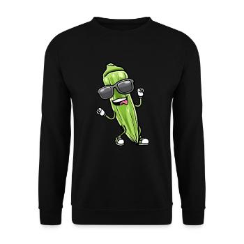 Dancing okra with sunglasses okra - Unisex Sweatshirt - black - Front - Alina (178cm) & Michal (187cm)