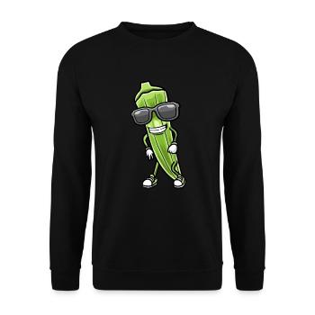 Dancing okra with sunglasses okra - Unisex Sweatshirt - black - Front - Alina (178cm) & Michal (187cm)