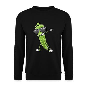 Dancing okra with sunglasses okra - Unisex Sweatshirt - black - Front - Alina (178cm) & Michal (187cm)