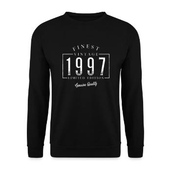 Meilleur millésime 1997 Millésime 1997 Anniversaire - Sweat-shirt Unisexe - noir - Devant - Alina (178cm) & Michal (187cm)