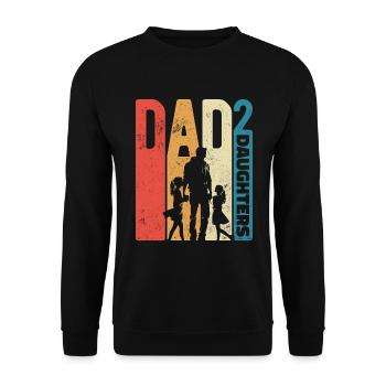 Dad Daughters Dad Tall 2 Retro Father's Day Gift - Unisex Sweatshirt - black - Front - Alina (178cm) & Michal (187cm)
