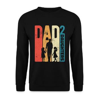 Father's Day Dad High 2 Dad Daughters Retro Gift - Unisex Sweatshirt - black - Front - Alina (178cm) & Michal (187cm)