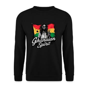 ghanéen Rastamann Reggae Dreadlocks Ghana - Sweat-shirt Unisexe - noir - Devant - Alina (178cm) & Michal (187cm)